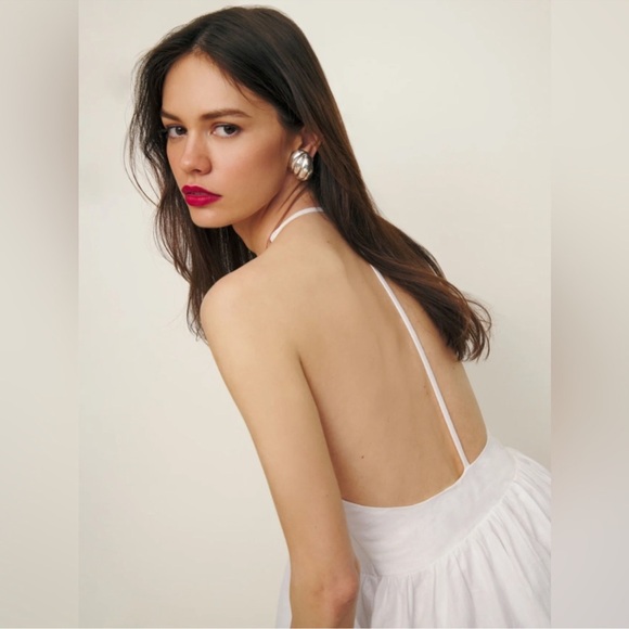 Reformation Percy Linen Dress in White - Picture 2 of 7